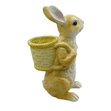 Maxbell Easter Bunny Statue Flowerpot Resin Outdoor Ornament for Courtyard Versatile Yellow