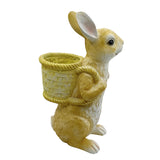 Maxbell Easter Bunny Statue Flowerpot Resin Outdoor Ornament for Courtyard Versatile Yellow