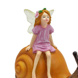 Maxbell Resin Figurine Crafts Gift Snail Flower Fairy Statue for Balcony Garden Yard