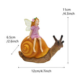Maxbell Resin Figurine Crafts Gift Snail Flower Fairy Statue for Balcony Garden Yard