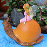 Maxbell Resin Figurine Crafts Gift Snail Flower Fairy Statue for Balcony Garden Yard