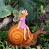 Maxbell Resin Figurine Crafts Gift Snail Flower Fairy Statue for Balcony Garden Yard
