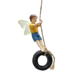 Maxbell Resin Statue Miniature Wing Sculpture Lawn Patio Fairy Garden Boy Figurine