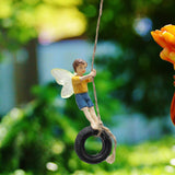 Maxbell Resin Statue Miniature Wing Sculpture Lawn Patio Fairy Garden Boy Figurine