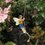 Maxbell Resin Statue Miniature Wing Sculpture Lawn Patio Fairy Garden Boy Figurine