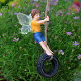 Maxbell Resin Statue Miniature Wing Sculpture Lawn Patio Fairy Garden Boy Figurine