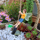 Maxbell Resin Statue Miniature Wing Sculpture Lawn Patio Fairy Garden Boy Figurine