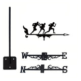 Maxbell Sports Weathervane Wind Direction Indicator Yard Shed Cupola Metal Wind Vane With 3 Man