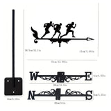 Maxbell Sports Weathervane Wind Direction Indicator Yard Shed Cupola Metal Wind Vane With 3 Man