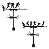 Maxbell Sports Weathervane Wind Direction Indicator Yard Shed Cupola Metal Wind Vane With 3 Man