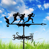 Maxbell Sports Weathervane Wind Direction Indicator Yard Shed Cupola Metal Wind Vane With 3 Man