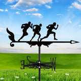 Maxbell Sports Weathervane Wind Direction Indicator Yard Shed Cupola Metal Wind Vane With 3 Man