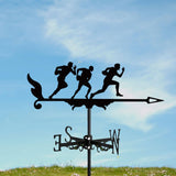 Maxbell Sports Weathervane Wind Direction Indicator Yard Shed Cupola Metal Wind Vane With 3 Man