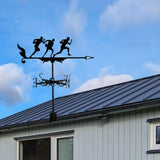 Maxbell Sports Weathervane Wind Direction Indicator Yard Shed Cupola Metal Wind Vane With 3 Man