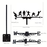 Maxbell Sports Weathervane Wind Direction Indicator Yard Shed Cupola Metal Wind Vane With 5 Man