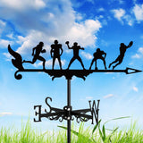 Maxbell Sports Weathervane Wind Direction Indicator Yard Shed Cupola Metal Wind Vane With 5 Man