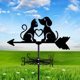Maxbell Metal Wind Vane Wind Direction Indicator Yard Dog Cat Silhouette Weathervane