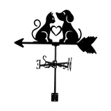 Maxbell Metal Wind Vane Wind Direction Indicator Yard Dog Cat Silhouette Weathervane