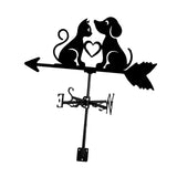 Maxbell Metal Wind Vane Wind Direction Indicator Yard Dog Cat Silhouette Weathervane