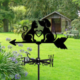 Maxbell Metal Wind Vane Wind Direction Indicator Yard Dog Cat Silhouette Weathervane