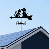 Maxbell Metal Wind Vane Wind Direction Indicator Yard Dog Cat Silhouette Weathervane