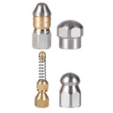 Maxbell 4Pcs Pressure Washer Sewer Jetter Nozzle Floor Sink Drain Jetter Hose Nozzle