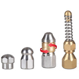 Maxbell 4Pcs Pressure Washer Sewer Jetter Nozzle Floor Sink Drain Jetter Hose Nozzle