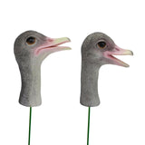 Maxbell 2x Bird Garden Stakes Yard Art Ornament Lawn Decoration Ostrich Resin Statue