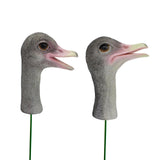 Maxbell 2x Bird Garden Stakes Yard Art Ornament Lawn Decoration Ostrich Resin Statue