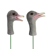 Maxbell 2x Bird Garden Stakes Yard Art Ornament Lawn Decoration Ostrich Resin Statue