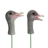 Maxbell 2x Bird Garden Stakes Yard Art Ornament Lawn Decoration Ostrich Resin Statue
