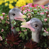 Maxbell 2x Bird Garden Stakes Yard Art Ornament Lawn Decoration Ostrich Resin Statue