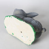 Maxbell Resin Bunny Figurine Decorative Rabbit Planter Pots for Cabinet Easter Party gray