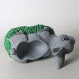 Maxbell Resin Bunny Figurine Decorative Rabbit Planter Pots for Cabinet Easter Party gray