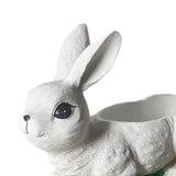 Maxbell Resin Bunny Figurine Decorative Rabbit Planter Pots for Cabinet Easter Party white