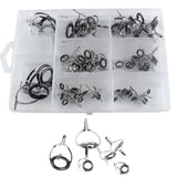 60pcs/box Double Leg Guides Fishing Rod Eye Ring Tangle Free Pole Repair Kit Stainless Steel Frame and Ceramic Ring - Aladdin Shoppers
