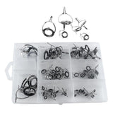 60pcs/box Double Leg Guides Fishing Rod Eye Ring Tangle Free Pole Repair Kit Stainless Steel Frame and Ceramic Ring - Aladdin Shoppers