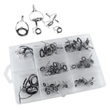 60pcs/box Double Leg Guides Fishing Rod Eye Ring Tangle Free Pole Repair Kit Stainless Steel Frame and Ceramic Ring - Aladdin Shoppers
