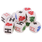 Maxbell Pack of 10 Pieces 12mm Six Sided Poker Dice for Casino Poker Card Game Favours