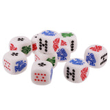 Maxbell Pack of 10 Pieces 12mm Six Sided Poker Dice for Casino Poker Card Game Favours