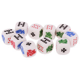 Maxbell Pack of 10 Pieces 12mm Six Sided Poker Dice for Casino Poker Card Game Favours