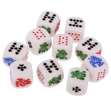 Maxbell Pack of 10 Pieces 12mm Six Sided Poker Dice for Casino Poker Card Game Favours