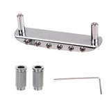 Maxbell Chrome Guitar Bridge Assembly with Screw and L- Wrench for Mustang Electric Guitar Parts