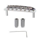 Maxbell Chrome Guitar Bridge Assembly with Screw and L- Wrench for Mustang Electric Guitar Parts