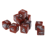 Maxbell Pack of 10 Dual Colored Six Sided D6 Dice for D&D TRPG Games Brown & Gray