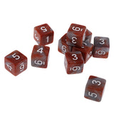 Maxbell Pack of 10 Dual Colored Six Sided D6 Dice for D&D TRPG Games Brown & Gray