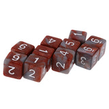 Maxbell Pack of 10 Dual Colored Six Sided D6 Dice for D&D TRPG Games Brown & Gray