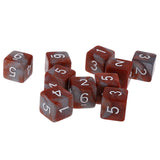 Maxbell Pack of 10 Dual Colored Six Sided D6 Dice for D&D TRPG Games Brown & Gray