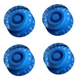 Max Blue Control Knobs Acrylic Volume Tone Knobs with White Words for LP Guitar