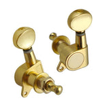Max String Tuning Pegs Enclosed Round Button for Acoustic Electric Guitars 3R3L